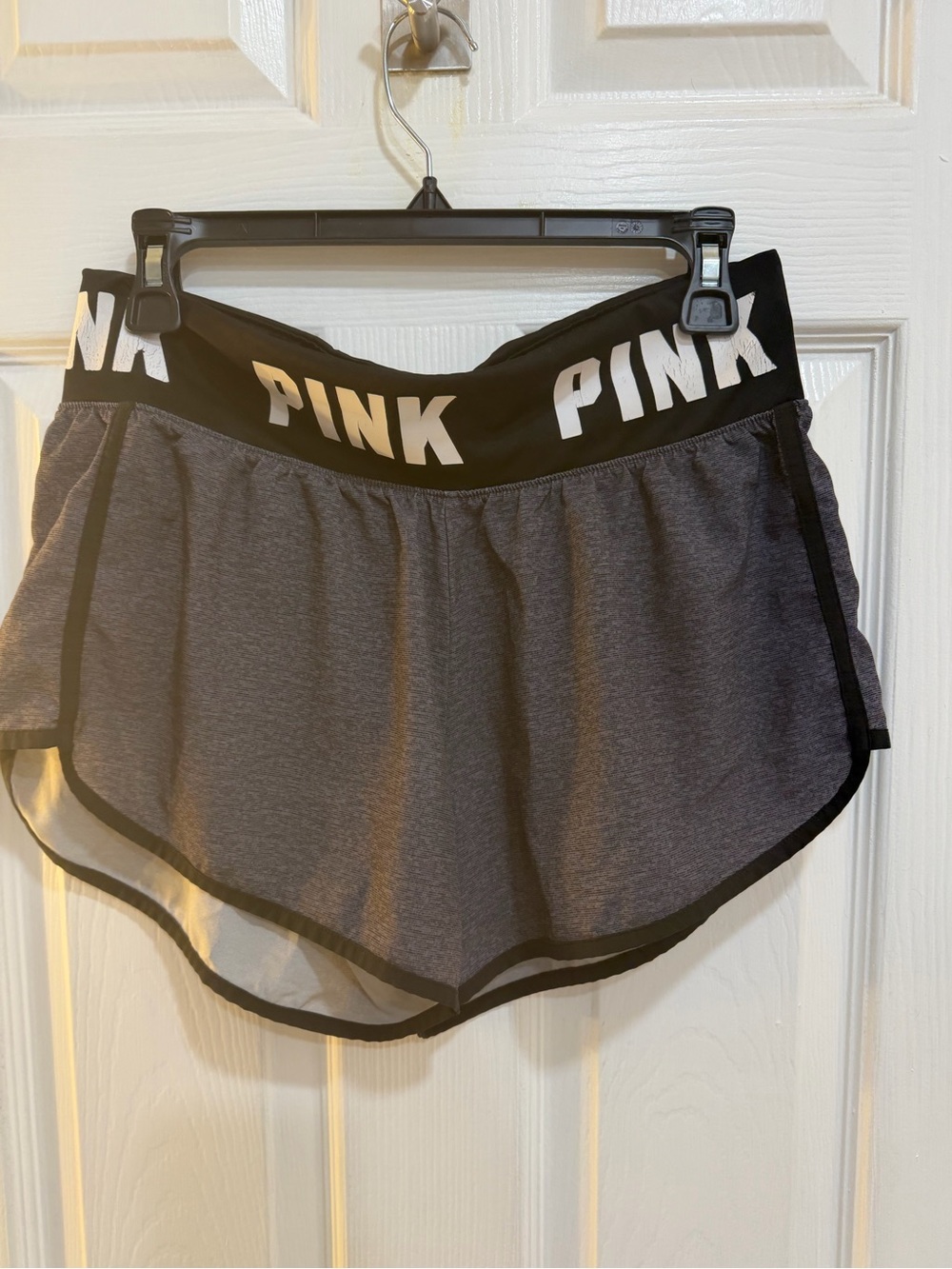 PINK Victoria's Secret Grey Lounge Shorts with Black Waistband